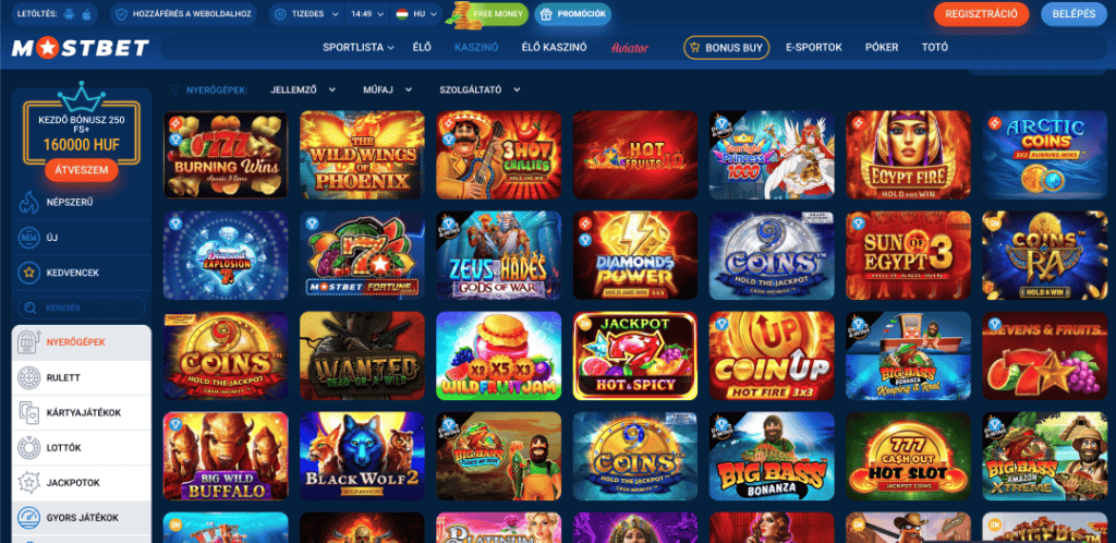 MostBet Casino játékok