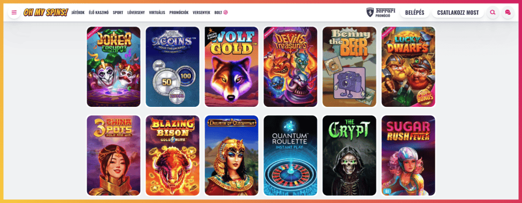 Oh My Spins! Casino játékautomaták