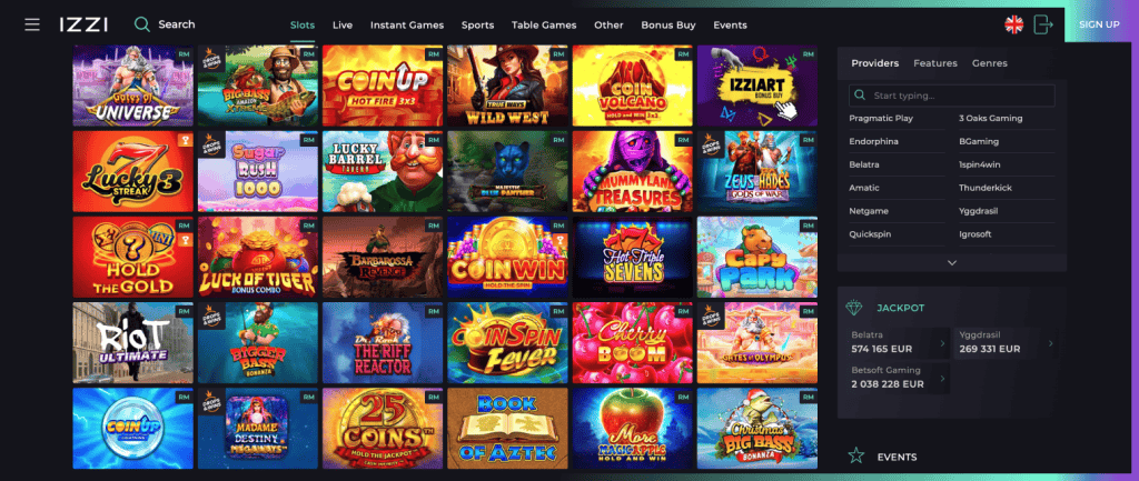 Izzi Casino játékautomaták