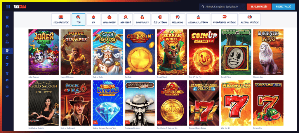 TikiTaka Casino nyerőgépes játékok