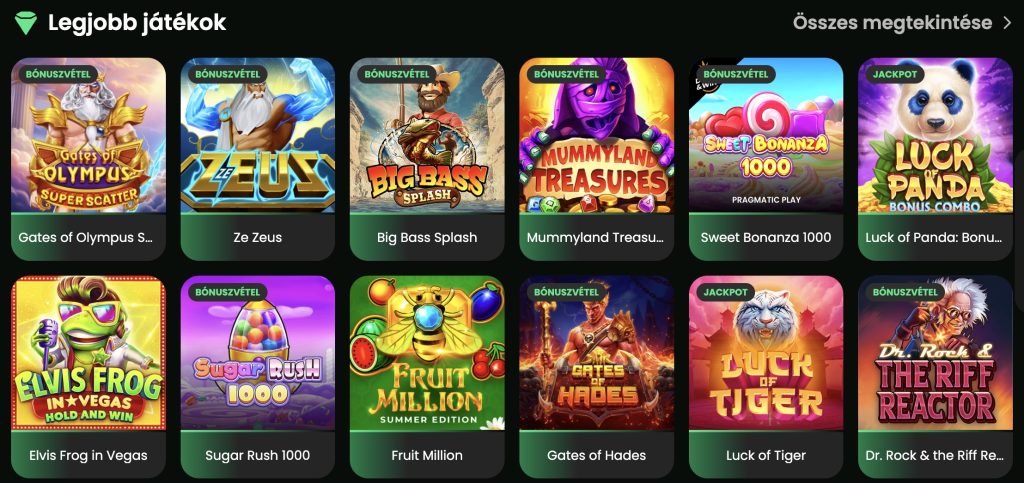 Zip online casino – Játékkínálat