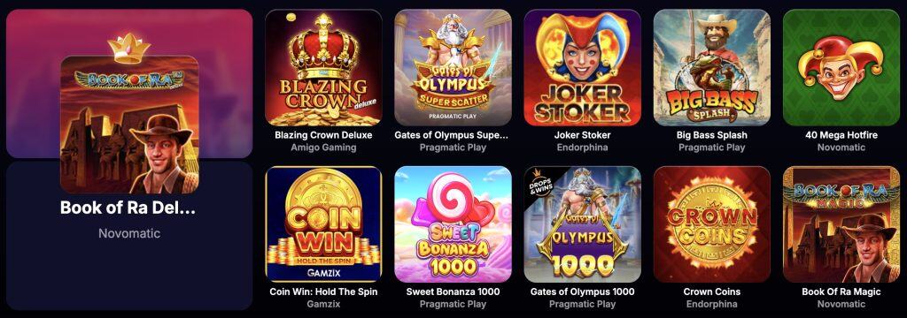NV online casino játékok