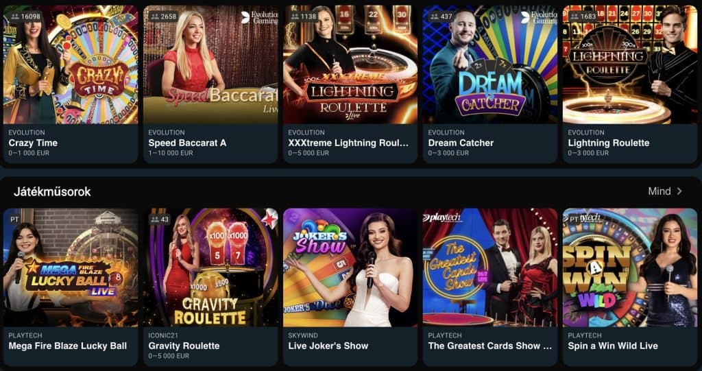 RoyalSea Élő kaszinó