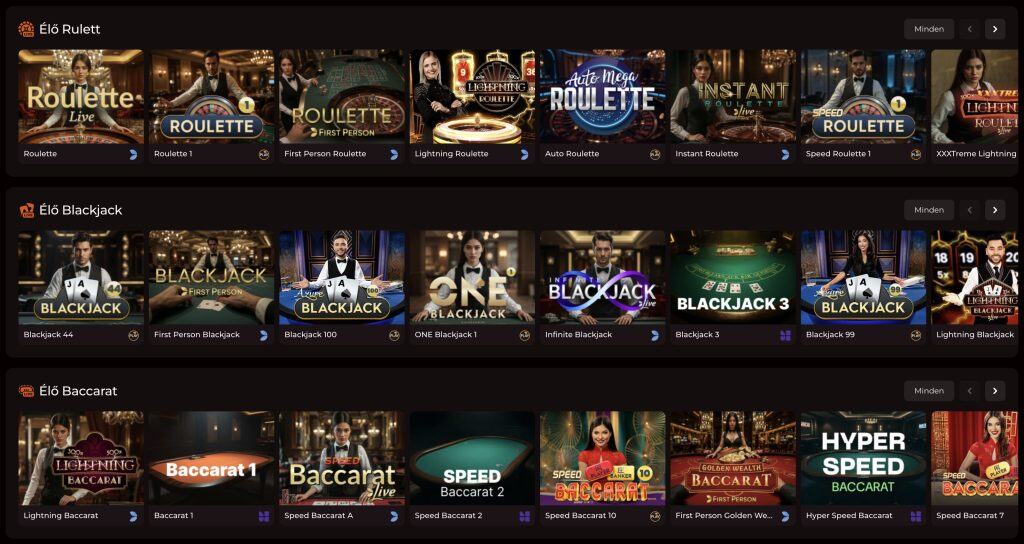 Wageon Casino - élő kaszinójátékok